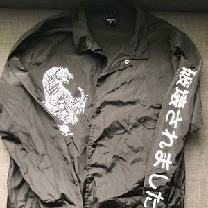 Long Black Windbreaker